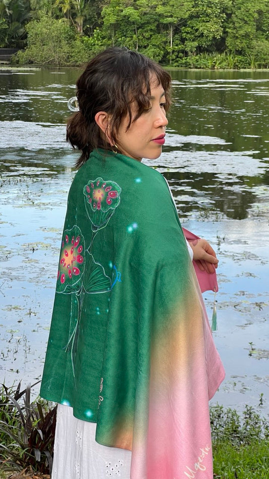 Yin Yang Fish Love Lotus Healing Meditation Shawl