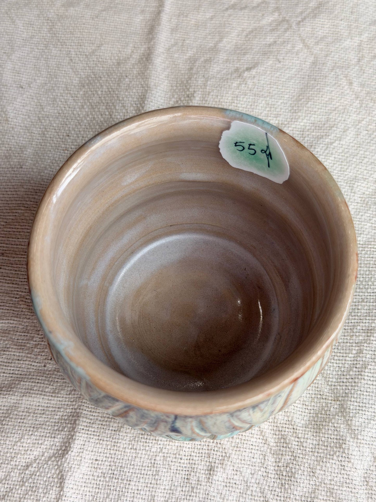 Handcarved mixed clay mug