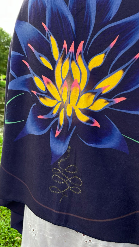 Blue Lotus Healing Meditation Shawl