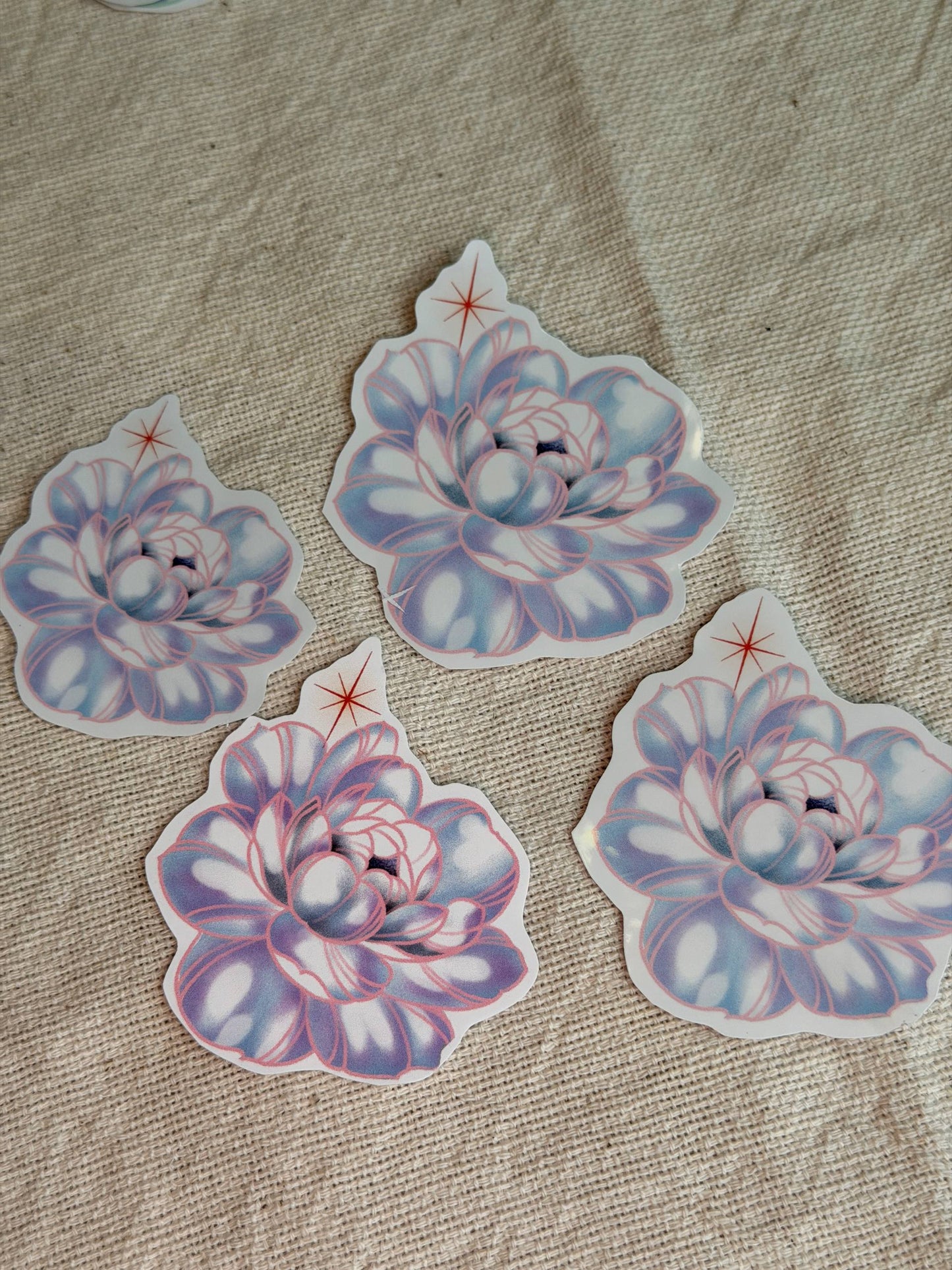 Pink Outline Floral Sticker