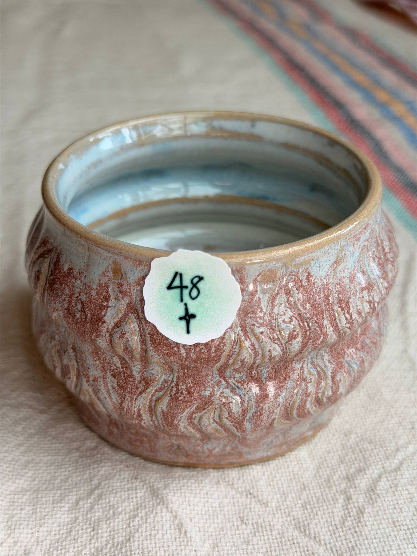 Hand carved Mixed Clay Mug