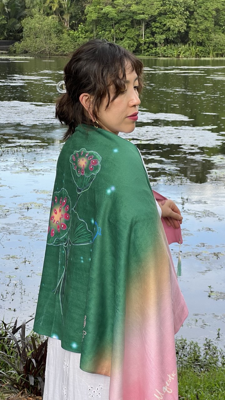 Yin Yang Fish Love Lotus Healing Meditation Shawl