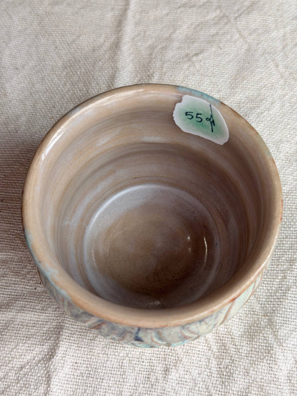 Handcarved mixed clay mug