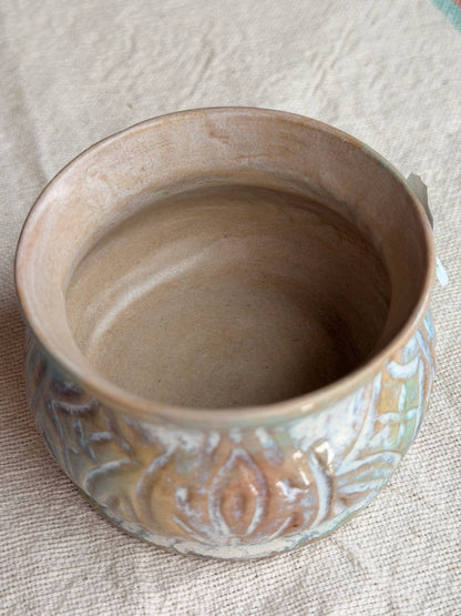 Handcarved mixed clay rainbow bby mug