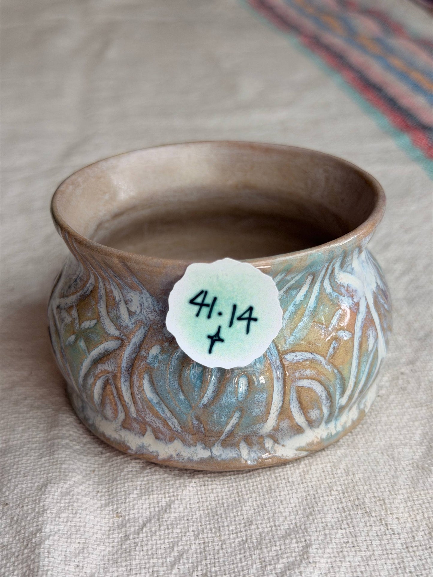 Handcarved mixed clay rainbow bby mug
