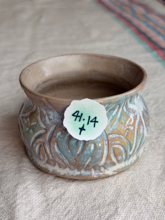 Handcarved mixed clay rainbow bby mug