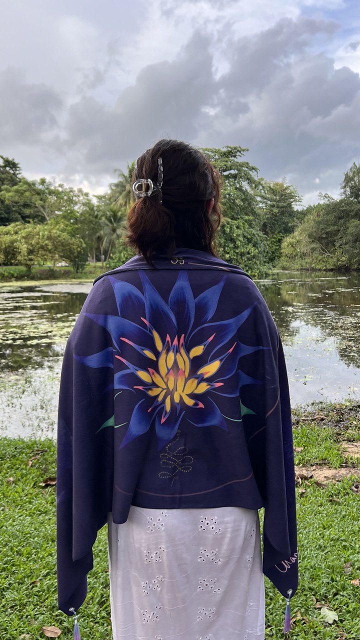 Blue Lotus Healing Meditation Shawl