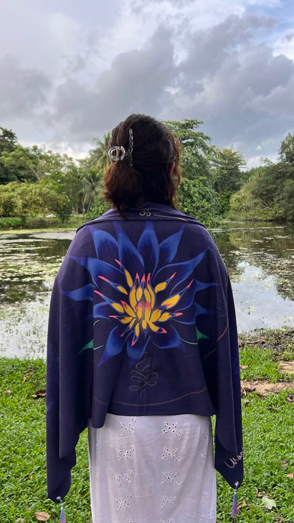 Blue Lotus Healing Meditation Shawl