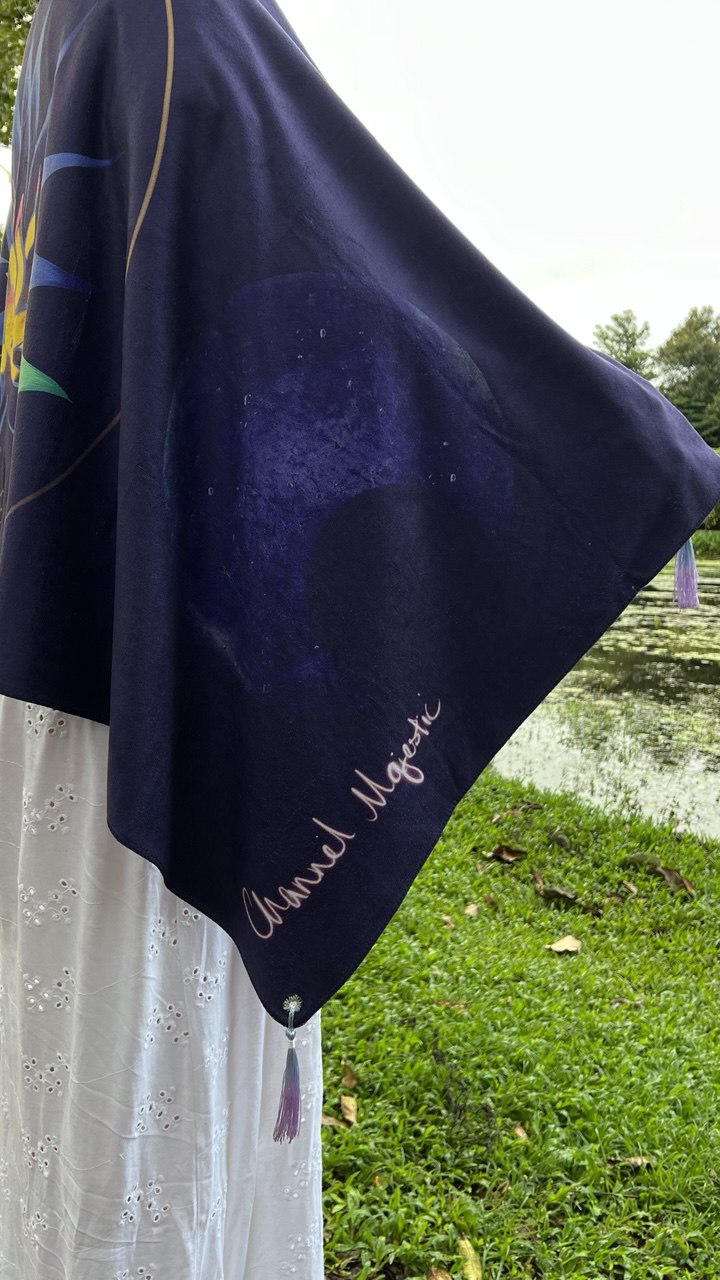 Blue Lotus Healing Meditation Shawl
