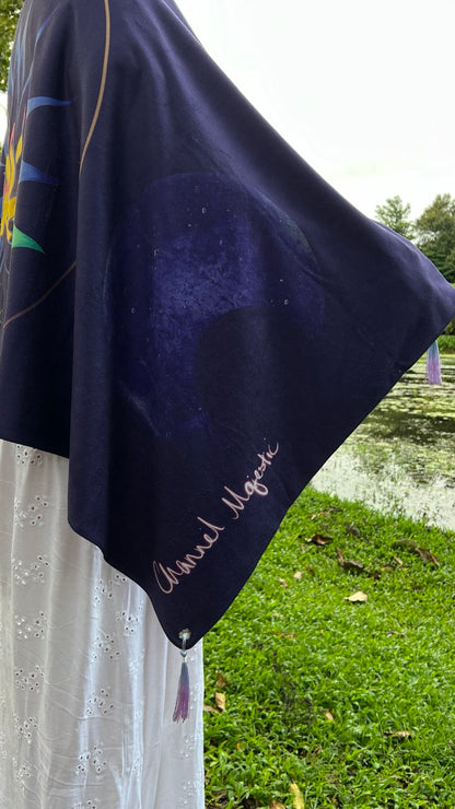 Blue Lotus Healing Meditation Shawl